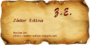Zádor Edina névjegykártya