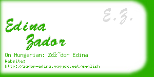 edina zador business card